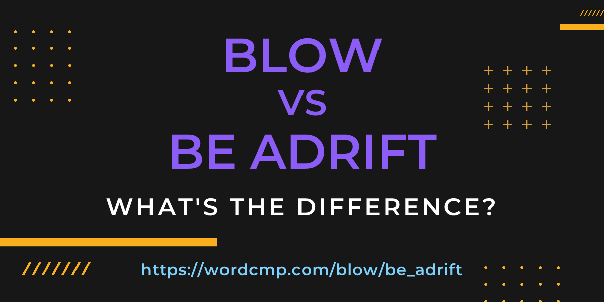 Difference between blow and be adrift