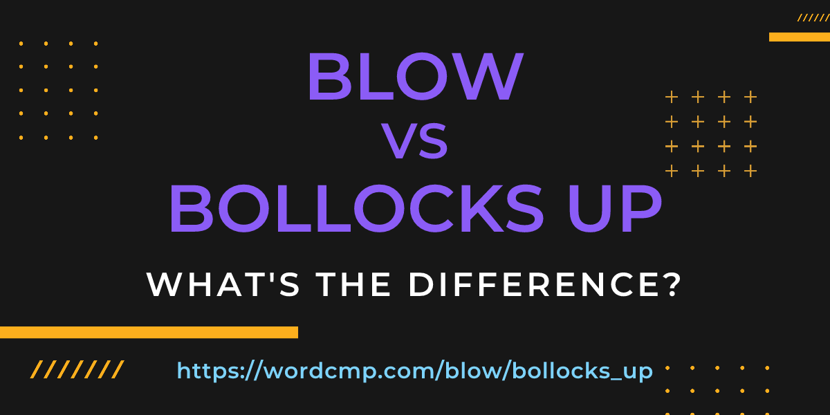 Difference between blow and bollocks up
