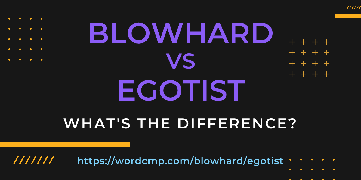 Difference between blowhard and egotist