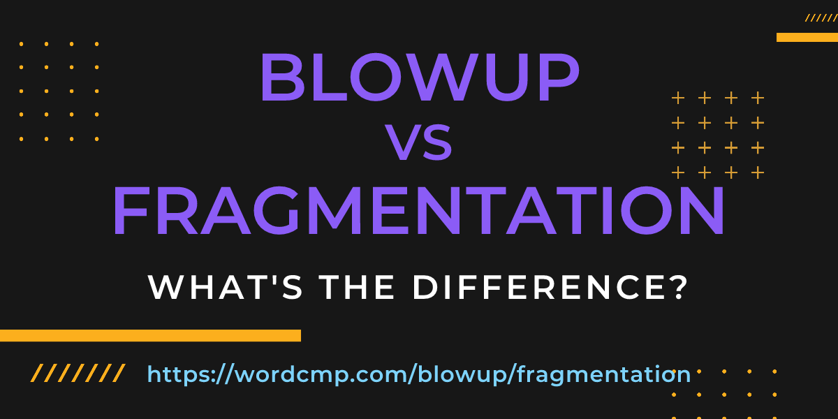 Difference between blowup and fragmentation