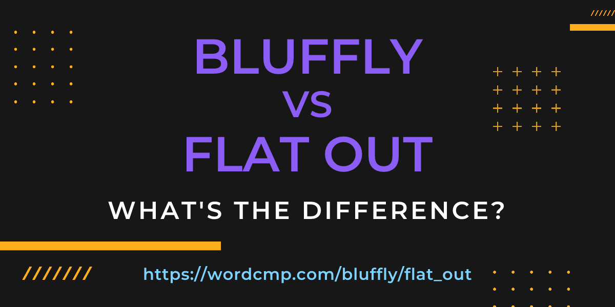Difference between bluffly and flat out