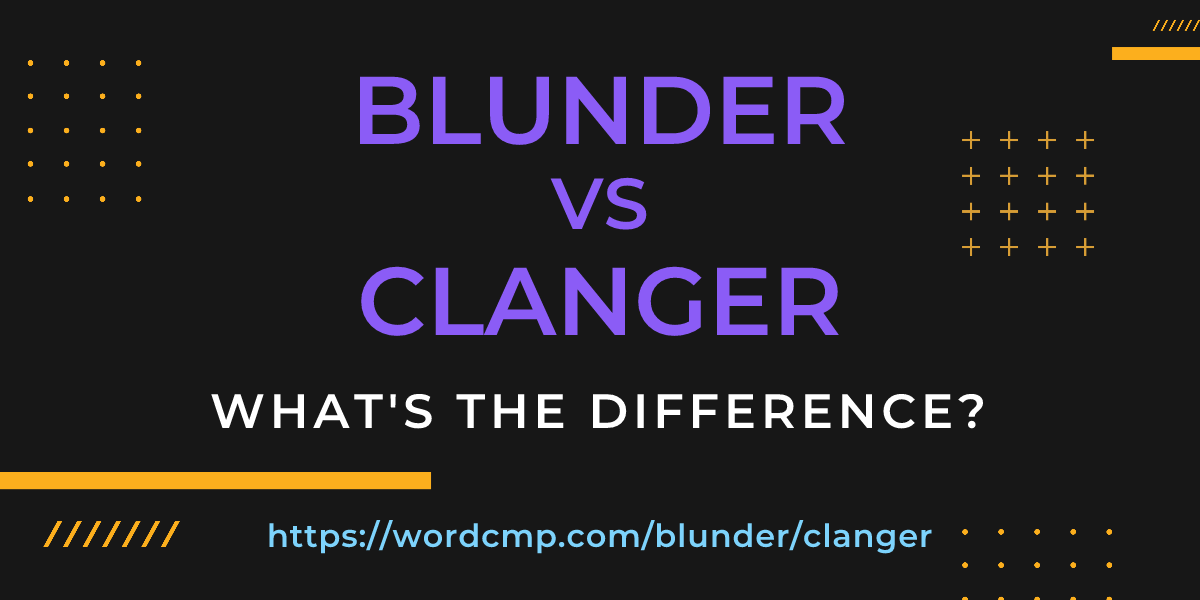 Difference between blunder and clanger