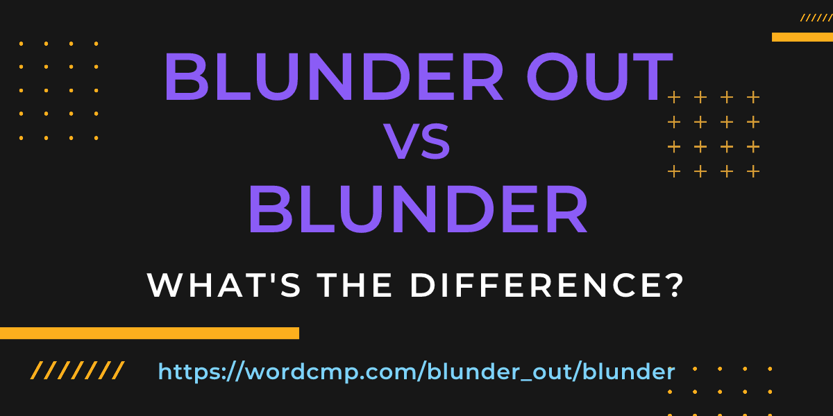 Difference between blunder out and blunder