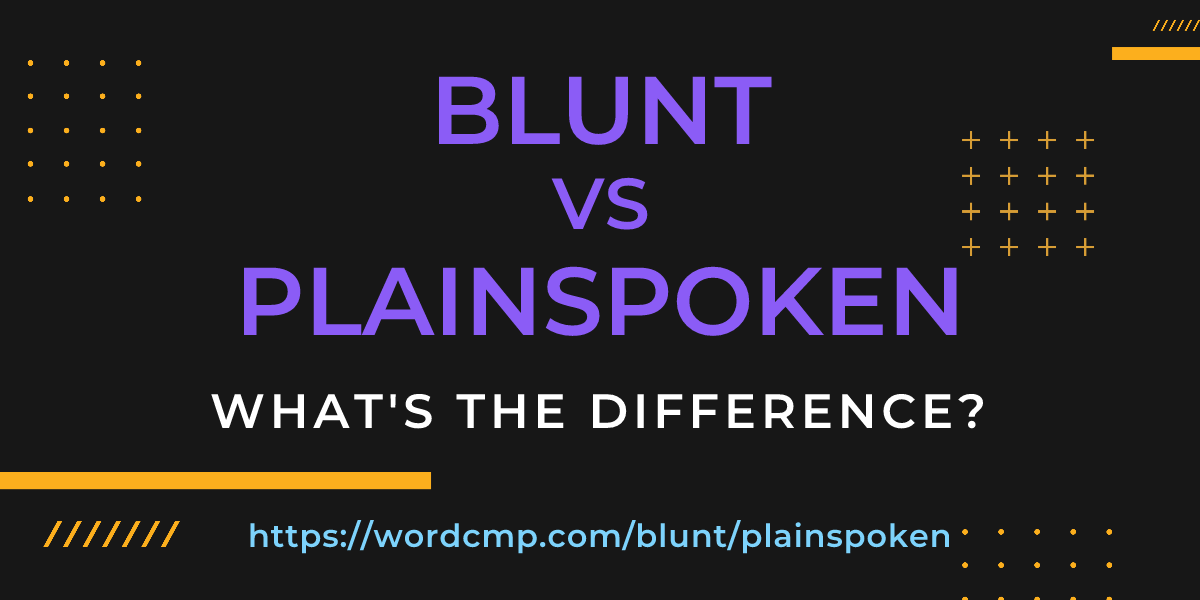 Difference between blunt and plainspoken