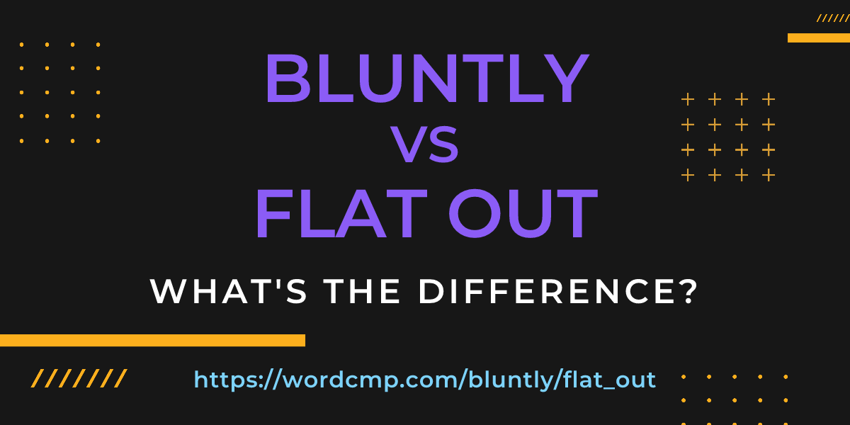 Difference between bluntly and flat out