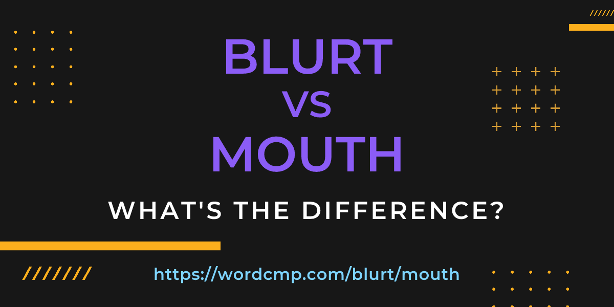 Difference between blurt and mouth