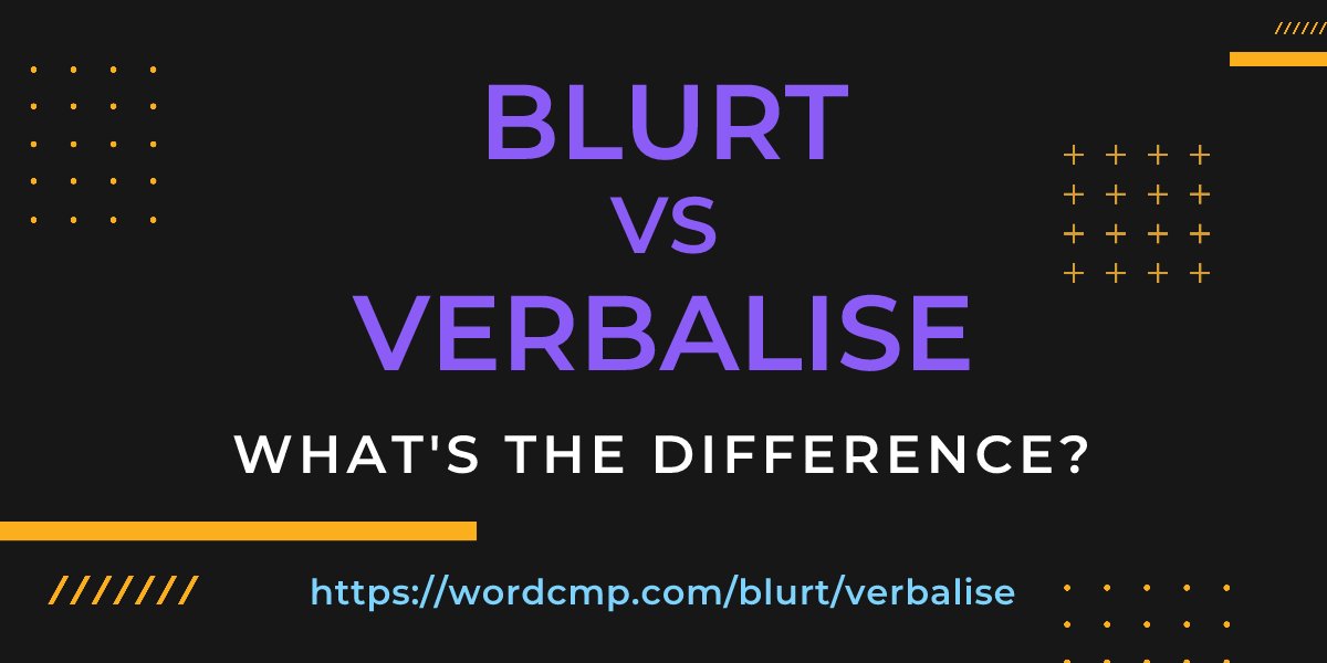 Difference between blurt and verbalise