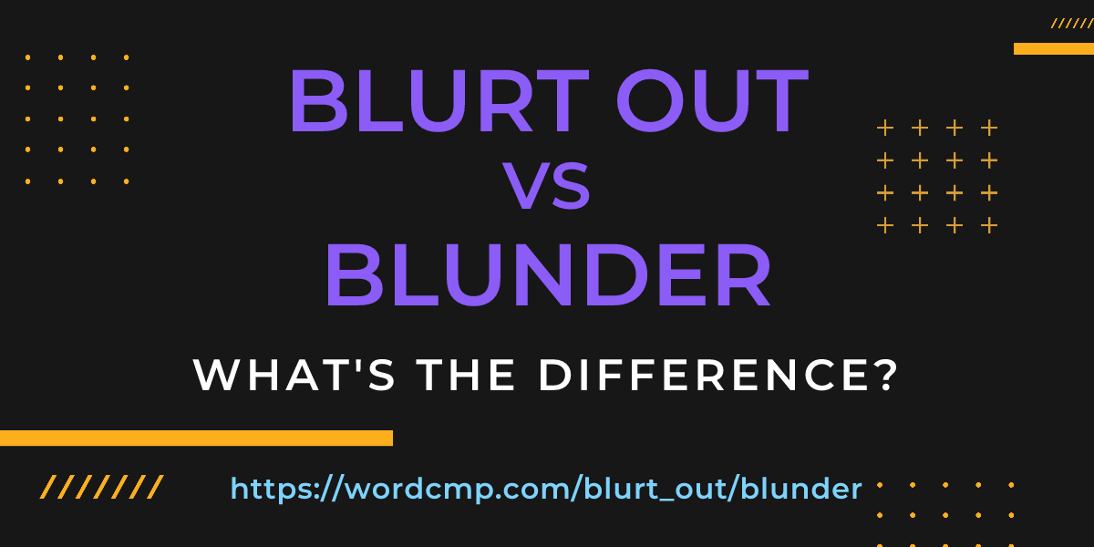 Difference between blurt out and blunder