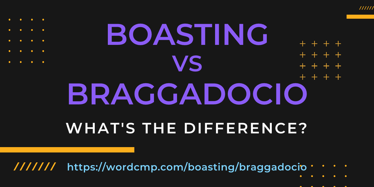 Difference between boasting and braggadocio
