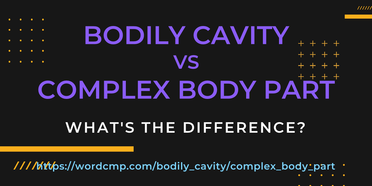 Difference between bodily cavity and complex body part