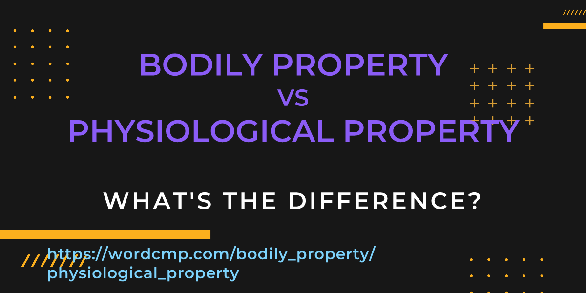 Difference between bodily property and physiological property