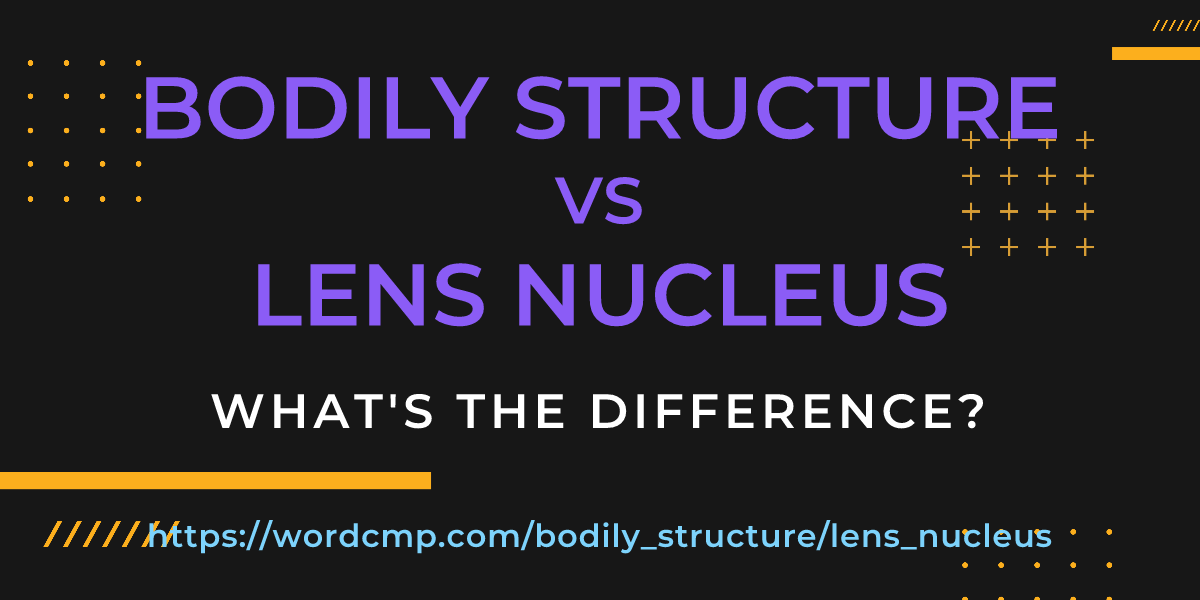 Difference between bodily structure and lens nucleus