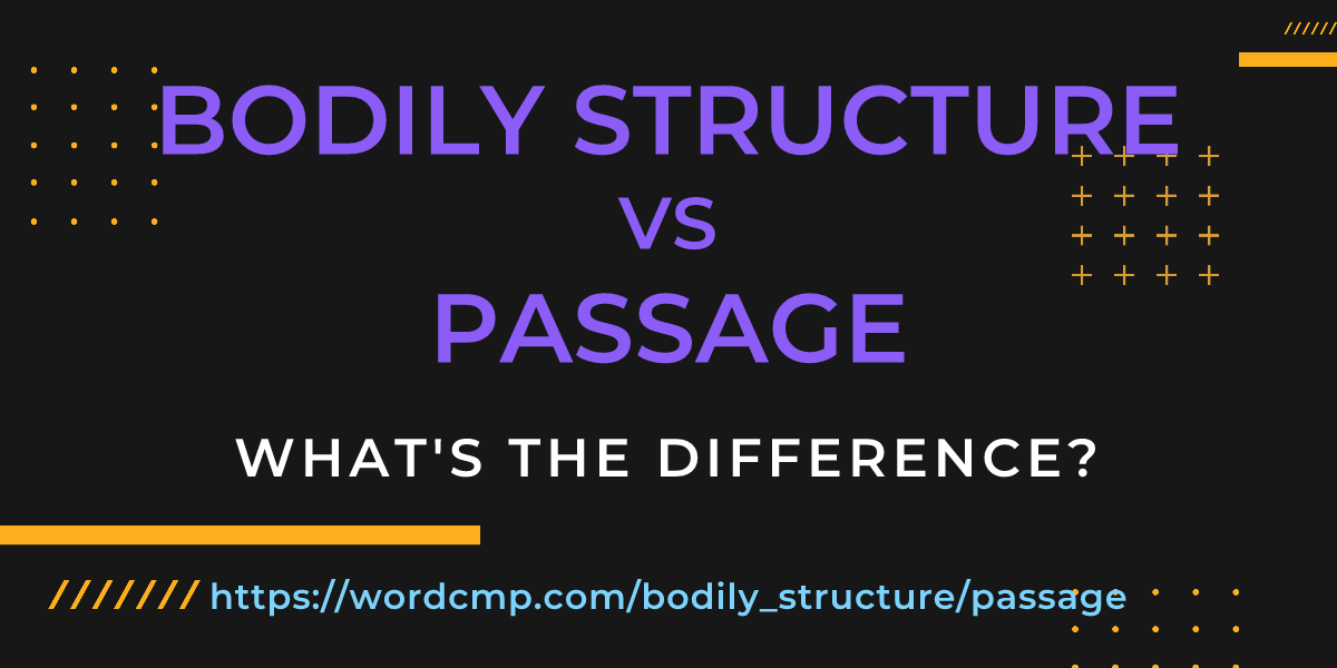Difference between bodily structure and passage
