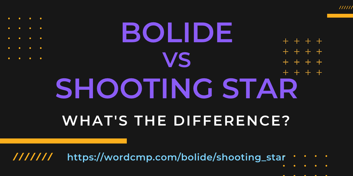 Difference between bolide and shooting star