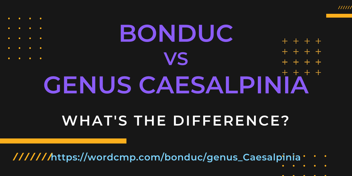 Difference between bonduc and genus Caesalpinia