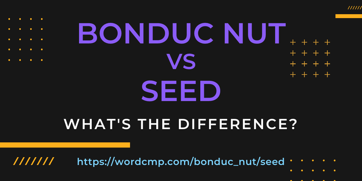 Difference between bonduc nut and seed