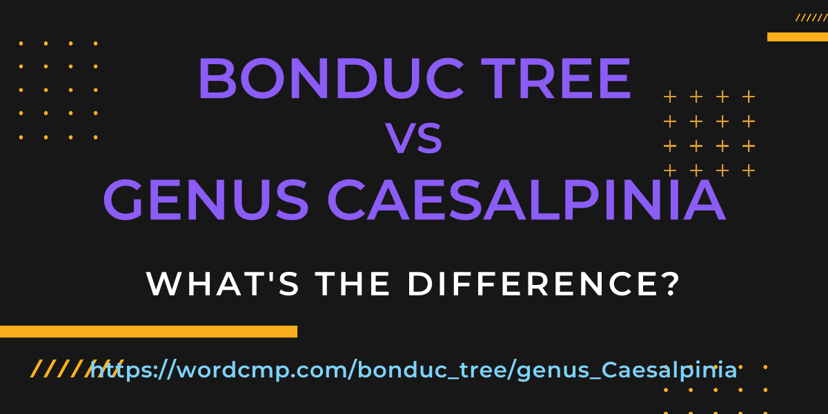 Difference between bonduc tree and genus Caesalpinia