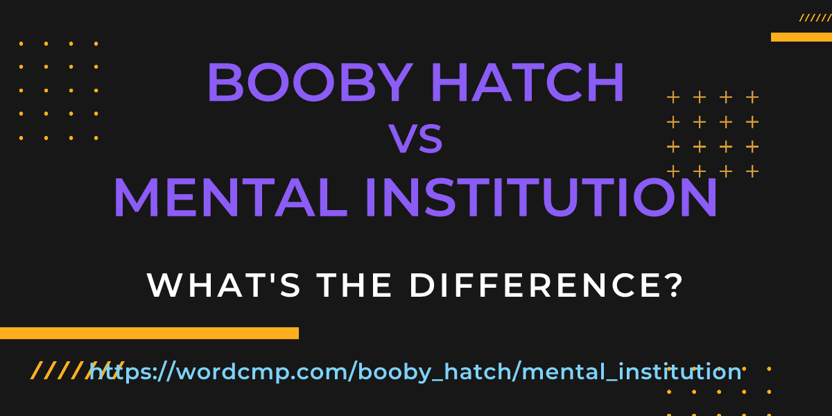 Difference between booby hatch and mental institution