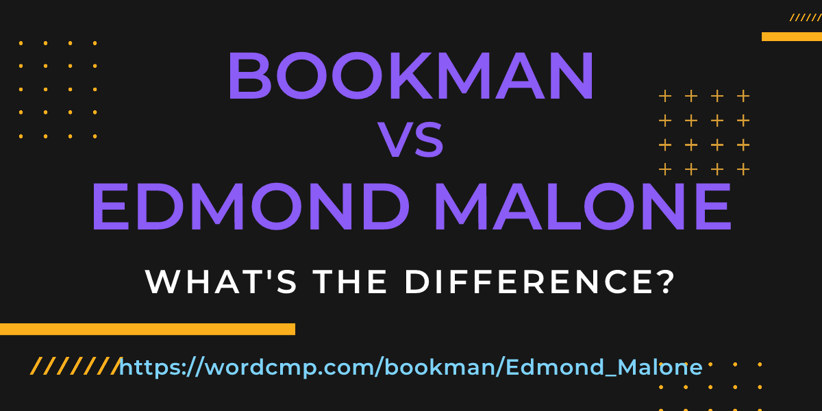 Difference between bookman and Edmond Malone