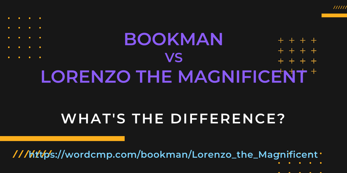 Difference between bookman and Lorenzo the Magnificent