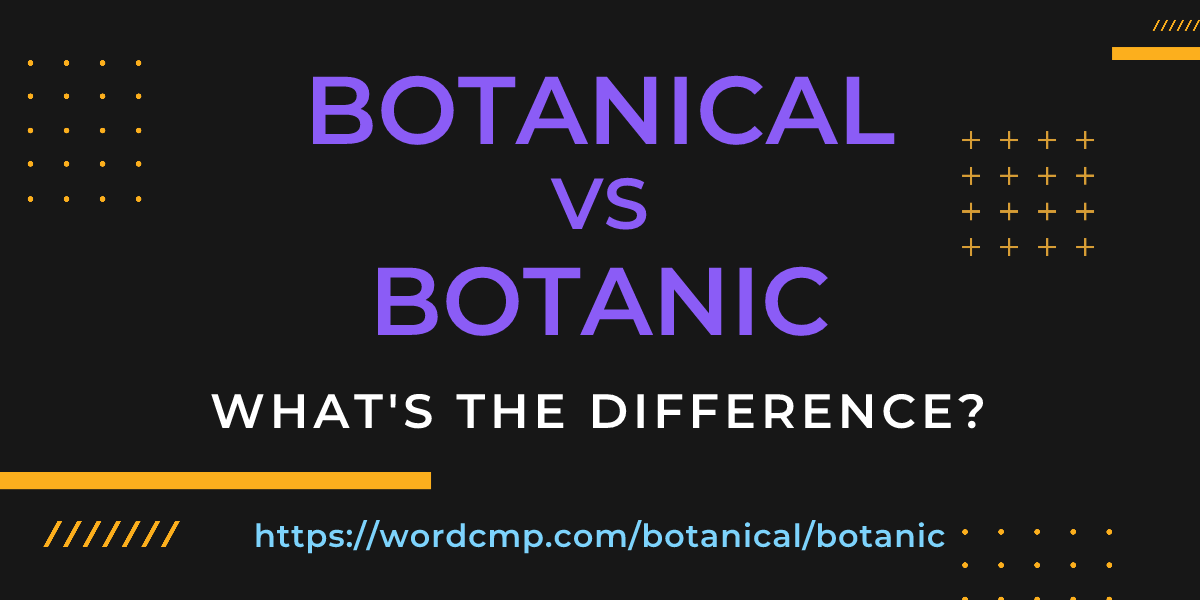 Difference between botanical and botanic
