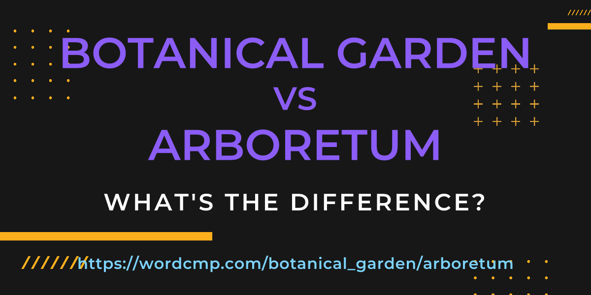Difference between botanical garden and arboretum