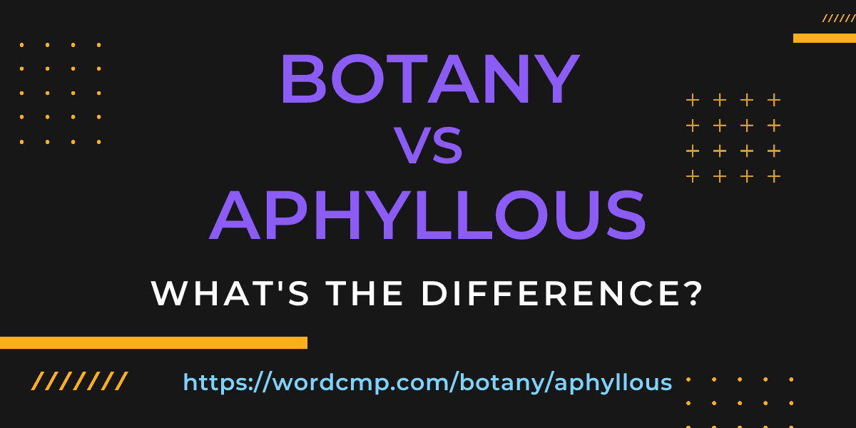 Difference between botany and aphyllous