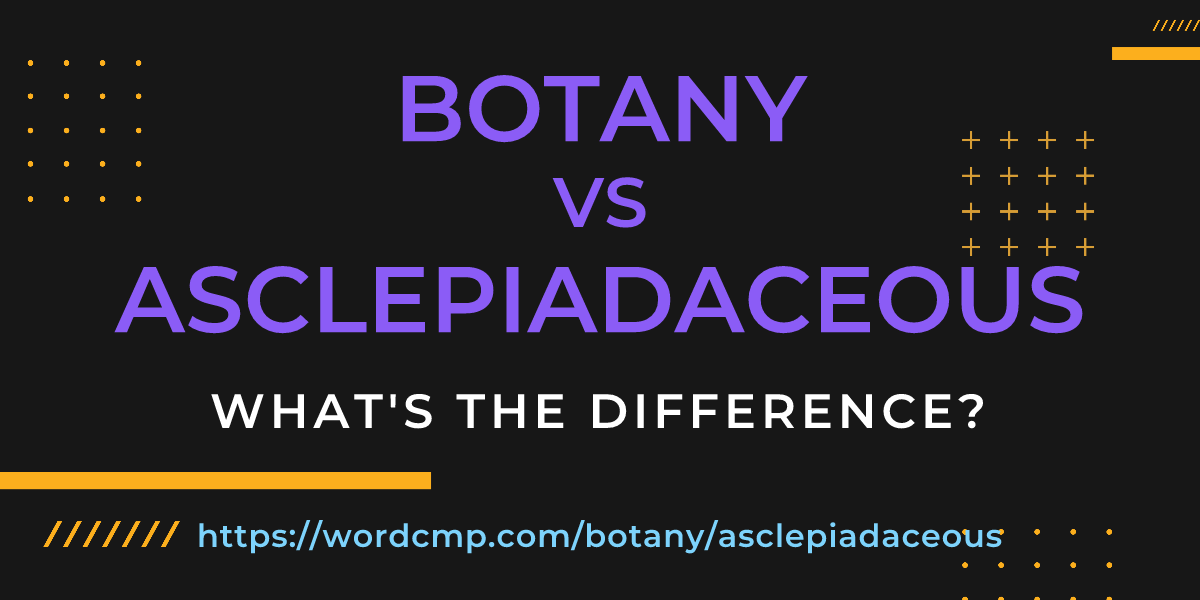 Difference between botany and asclepiadaceous
