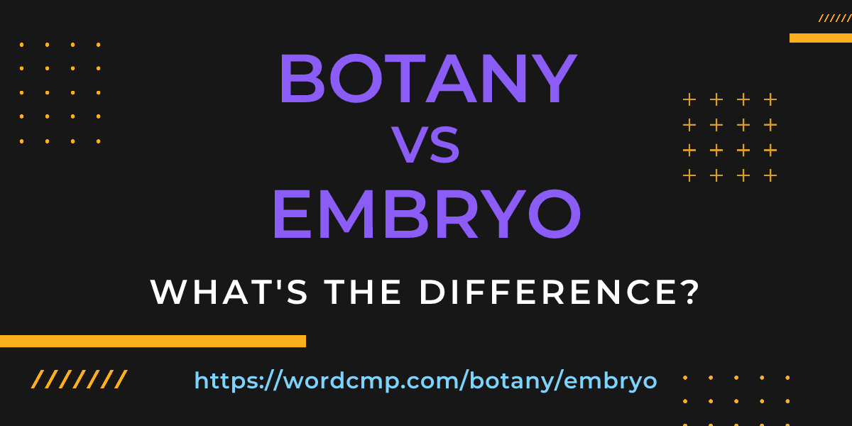 Difference between botany and embryo