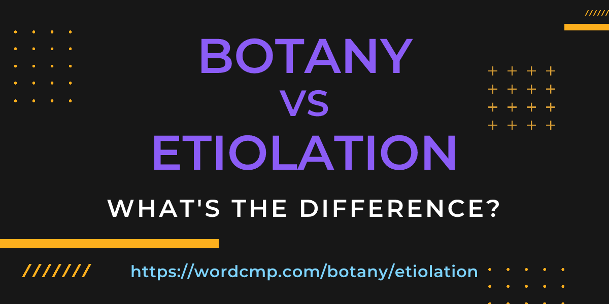 Difference between botany and etiolation