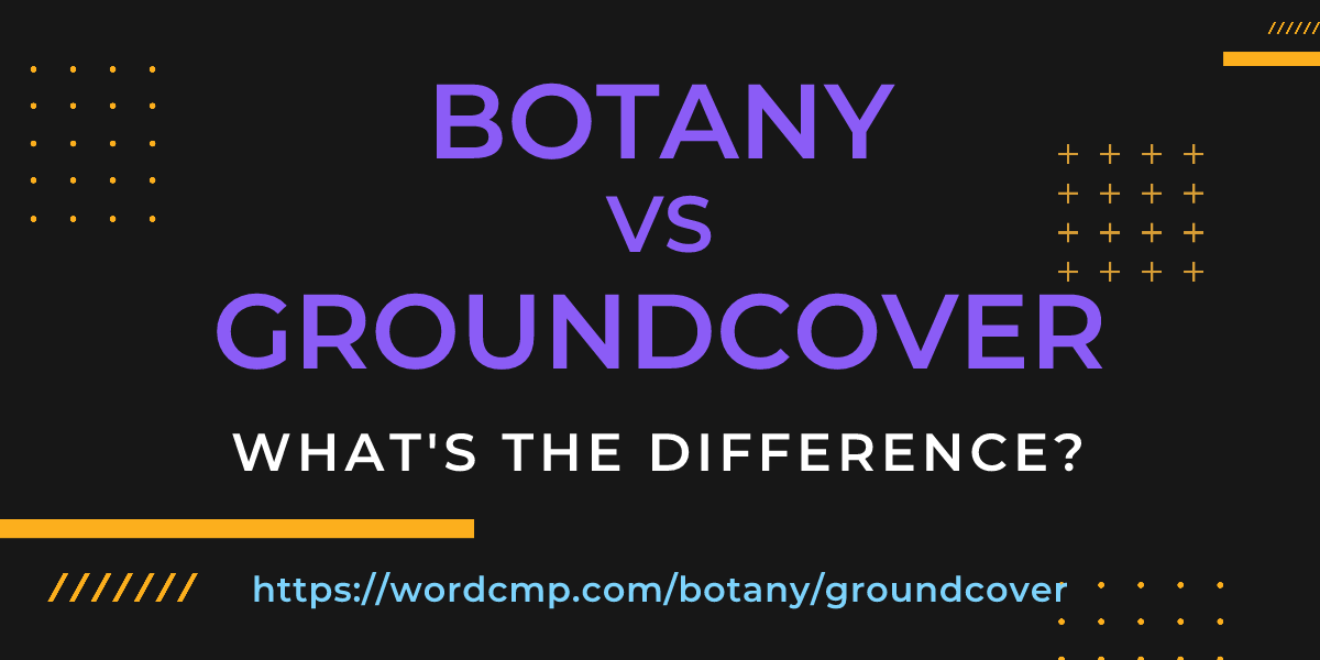 Difference between botany and groundcover