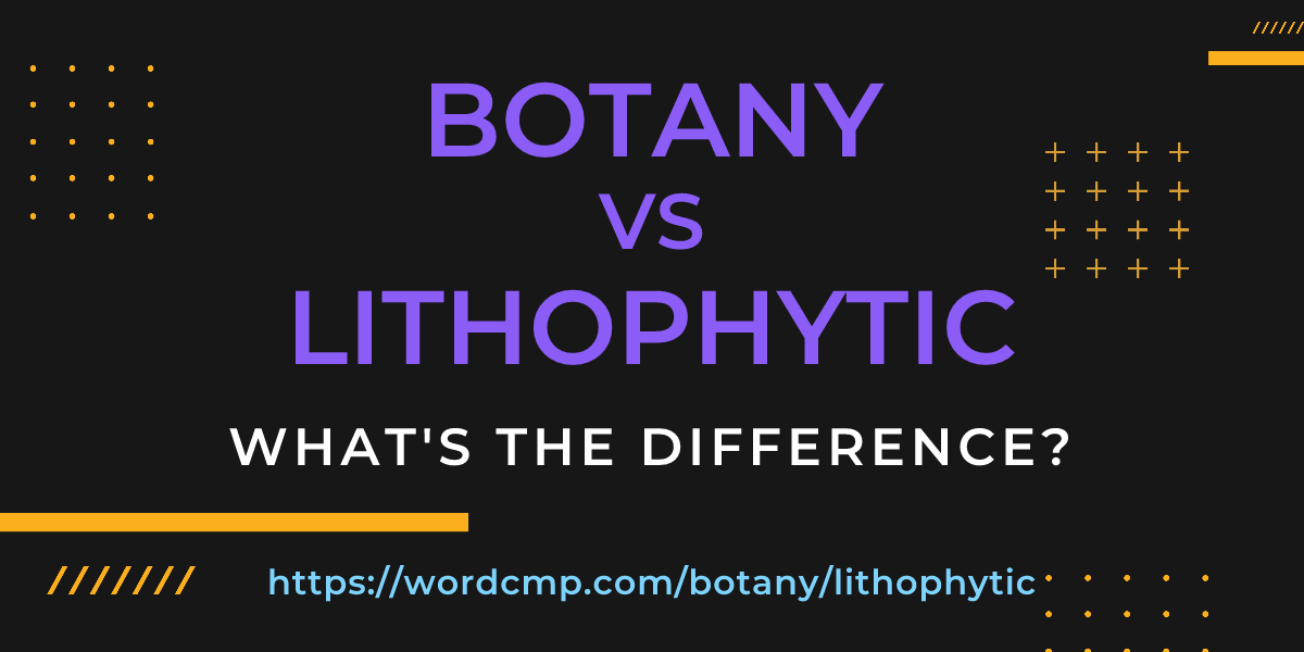 Difference between botany and lithophytic