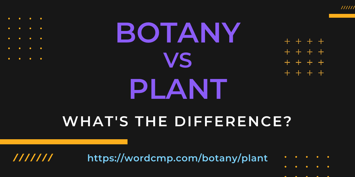Difference between botany and plant