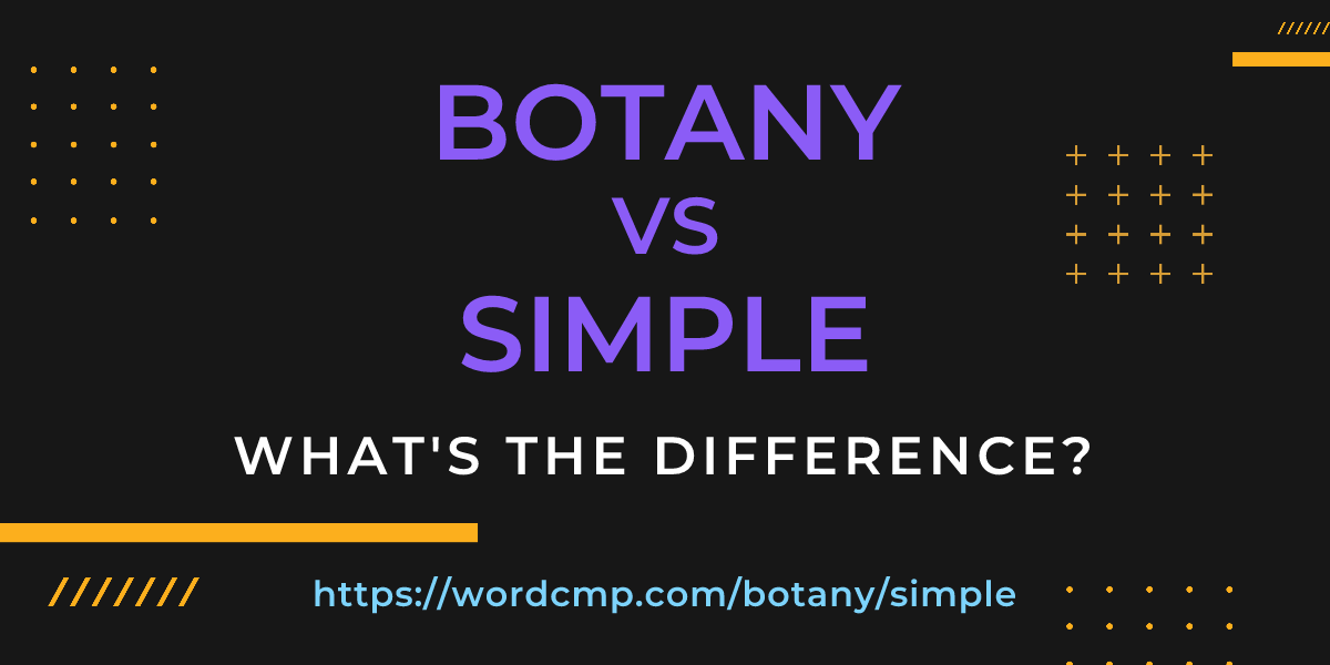 Difference between botany and simple