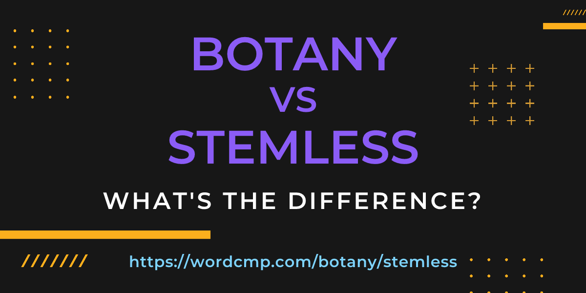 Difference between botany and stemless