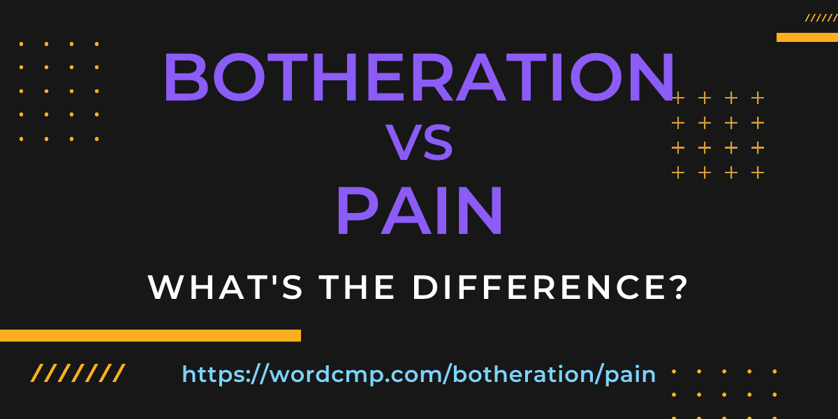 Difference between botheration and pain
