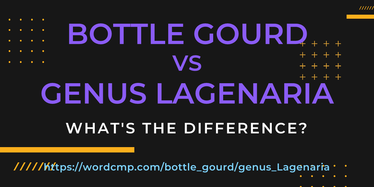 Difference between bottle gourd and genus Lagenaria