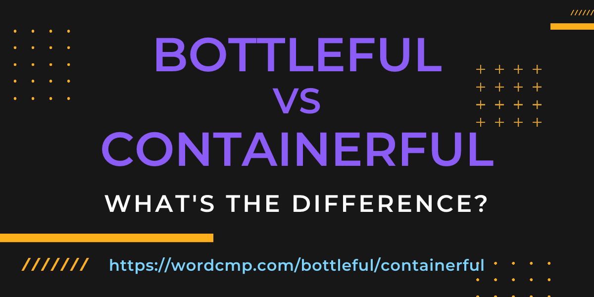 Difference between bottleful and containerful