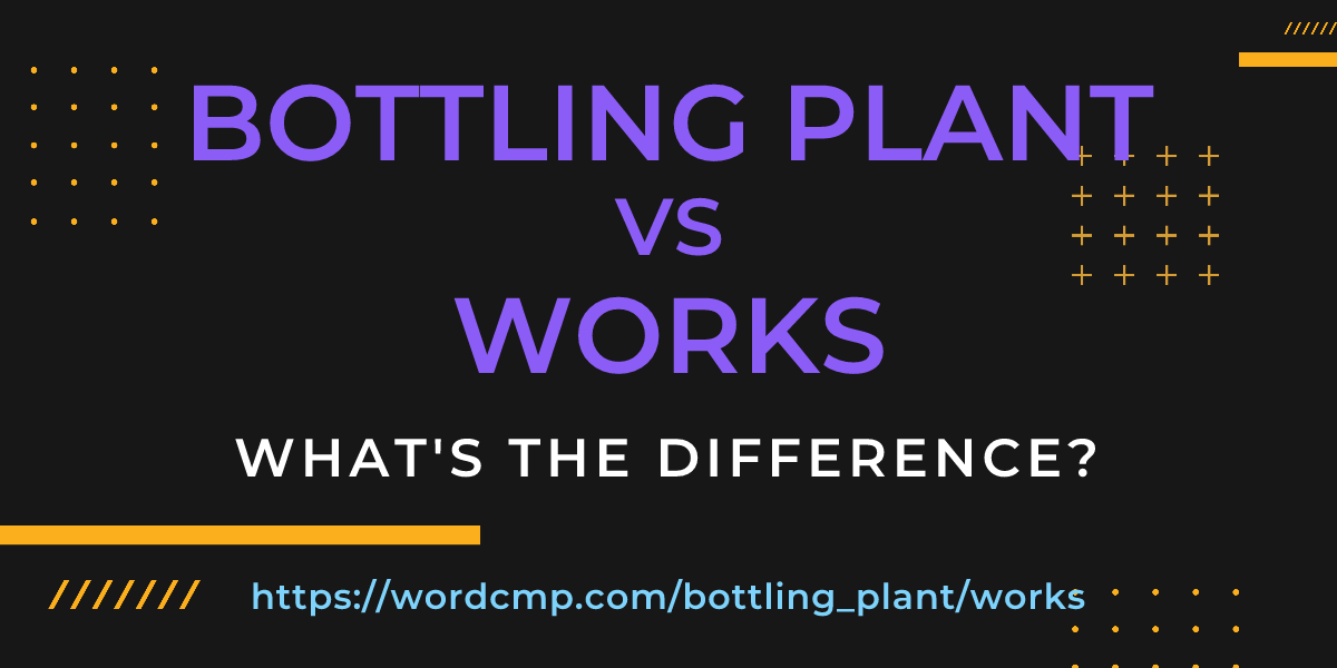 Difference between bottling plant and works