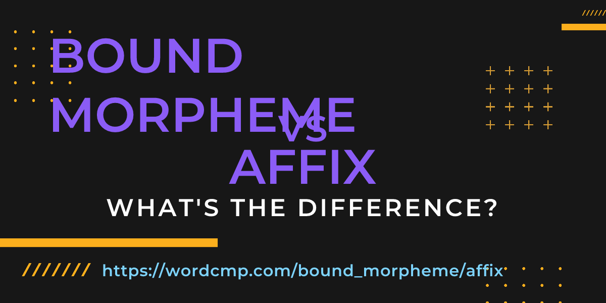 Difference between bound morpheme and affix