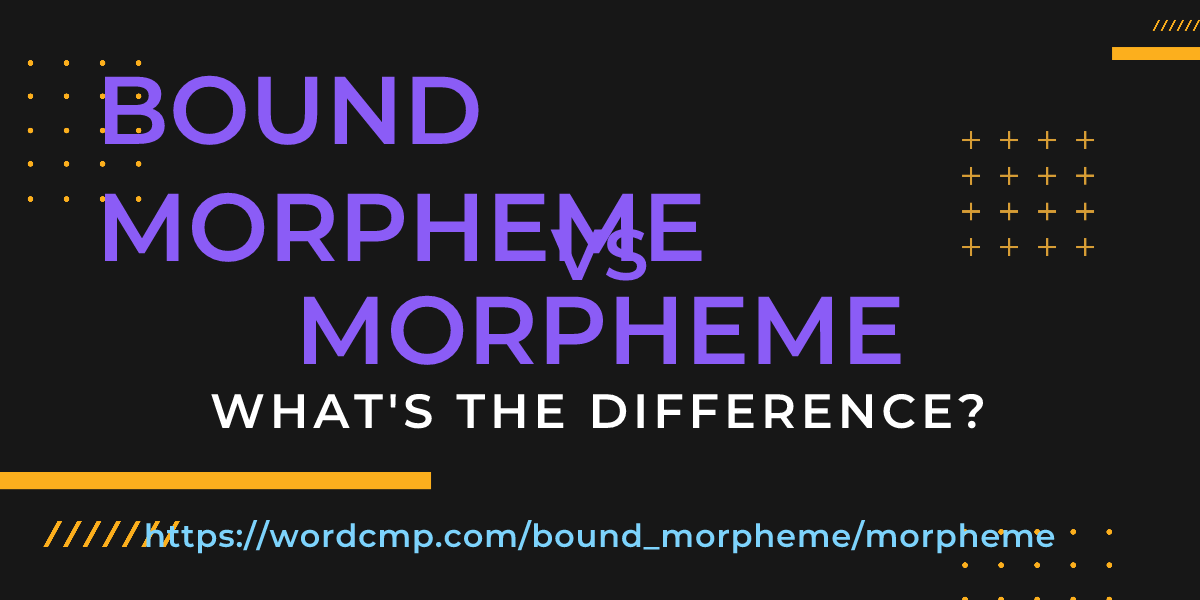 Difference between bound morpheme and morpheme