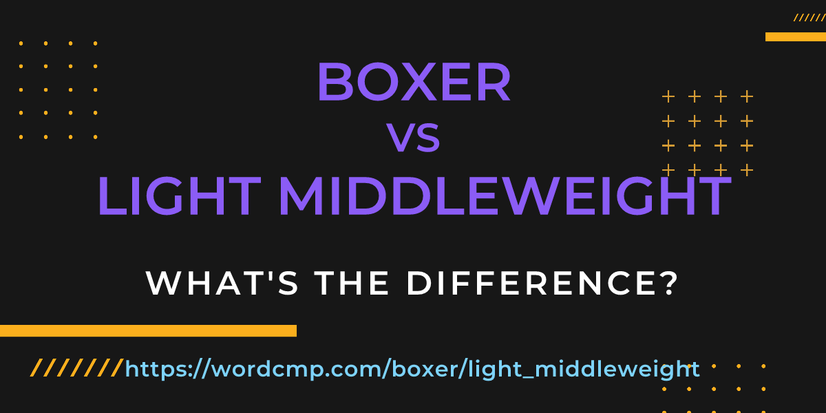Difference between boxer and light middleweight