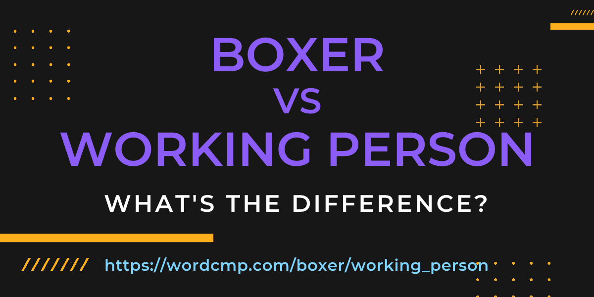 Difference between boxer and working person