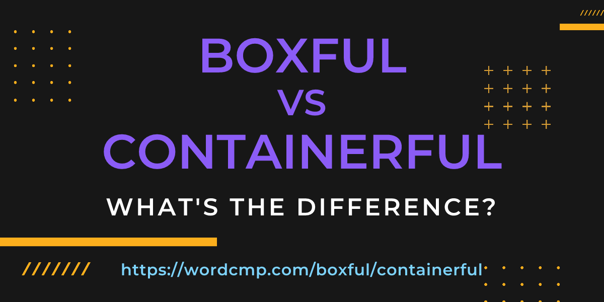 Difference between boxful and containerful
