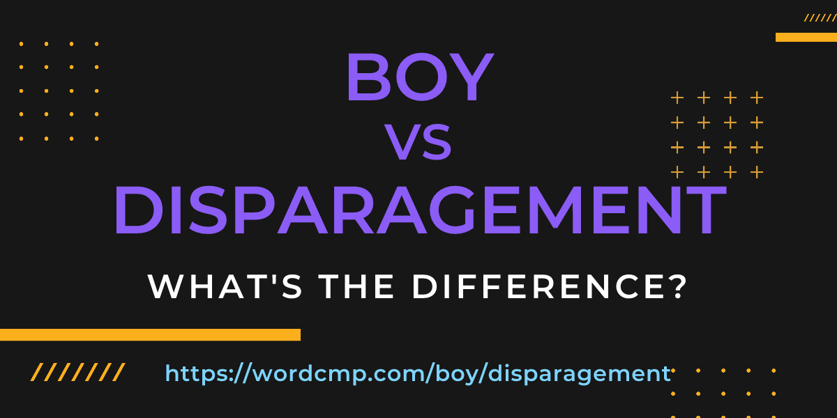 Difference between boy and disparagement