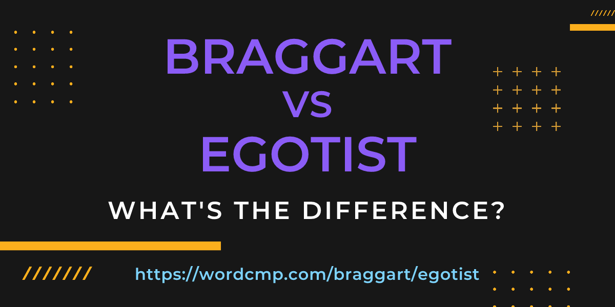 Difference between braggart and egotist