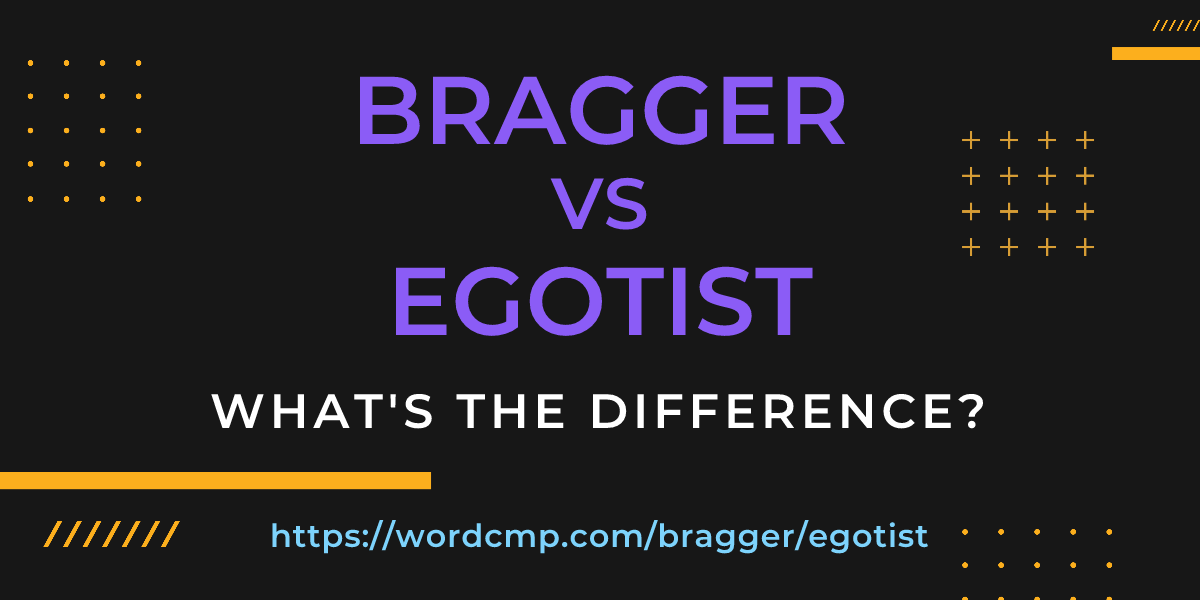 Difference between bragger and egotist