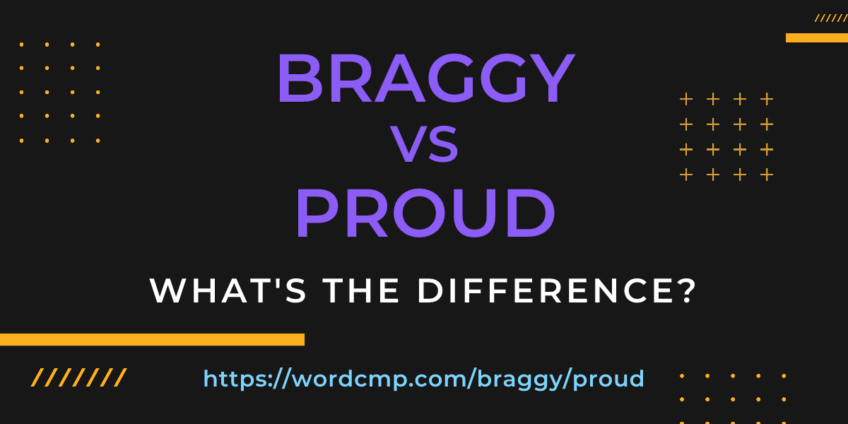 Difference between braggy and proud