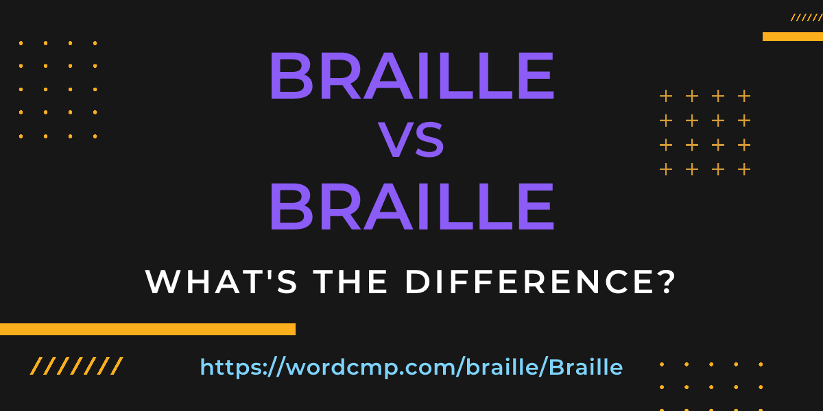Difference between braille and Braille