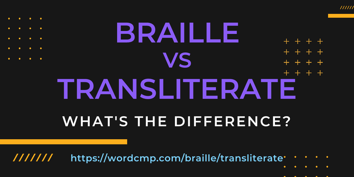 Difference between braille and transliterate